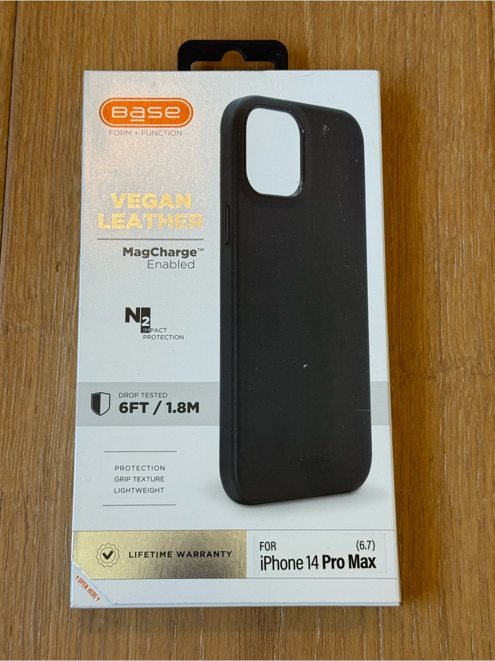 New Base Vegan Leather MagCharge iPhone 14 Pro Max Case - Black Case